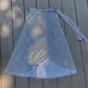 Striped Womens High Low Skirt